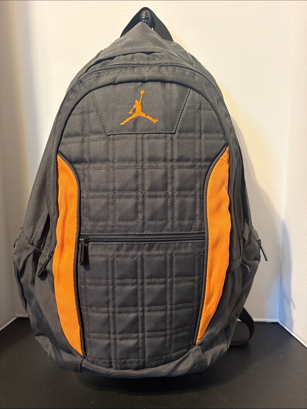 Jordan Black and Orange Quilted Daypack